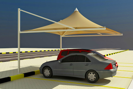 Cone Single Pole Car Parking Shade for Cars