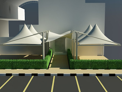 Cone Single Pole Car Parking Shade Design